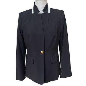 Calvin Kline Black Moto One‎ Button Blazer Size: 6